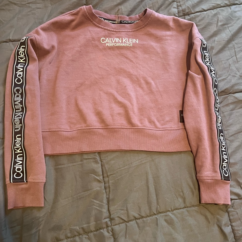 C.K purple cropped sweatshirt